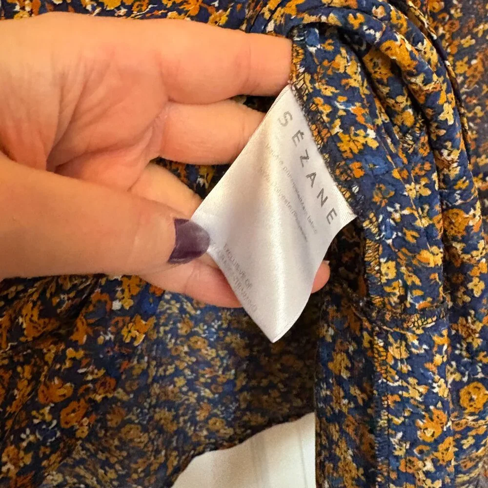 Sezane Angelina Bell Sleeve Blouse Floral Boho - - Picture 7 of 9